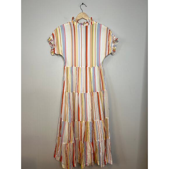 NEW Marie Oliver Farah Tier Maxi Cream Multicolor Striped Maxi Dress Size: XXS - Picture 6 of 7